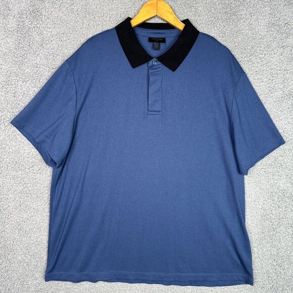 Magaschoni Men’s XXL Blue Black Contrast Collar Polo Shirt Golf‎ Casual - Picture 11 of 11